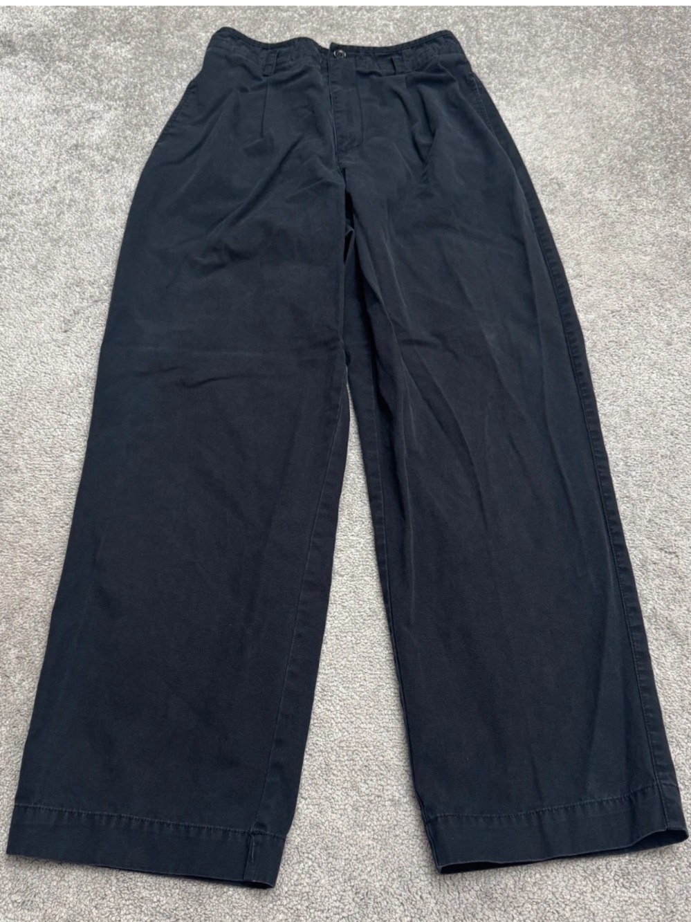 J Crew wide leg pull on chino in large tall black cotton twill